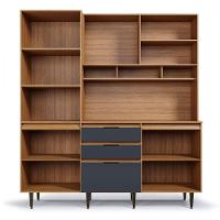 Armário De Cozinha Superiore 5 Portas 3 Gavetas Batrol Freijo/grafite - 8