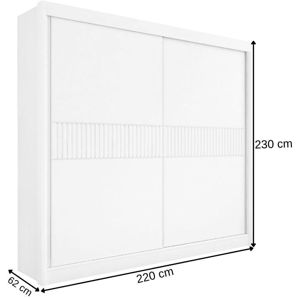 Guarda Roupa Cancun Ripado Cinamomo Off White 2 Portas 6 Gavetas D?doro - 3