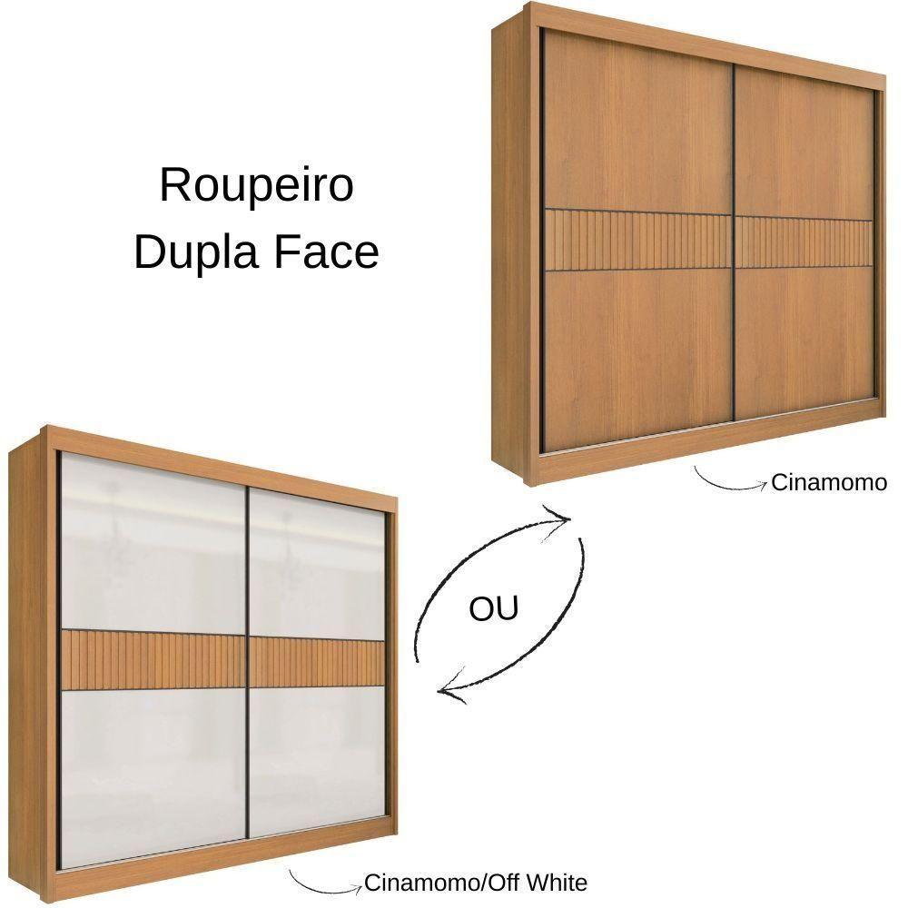 Guarda Roupa Cancun Ripado Cinamomo Off White 2 Portas 6 Gavetas D?doro - 4