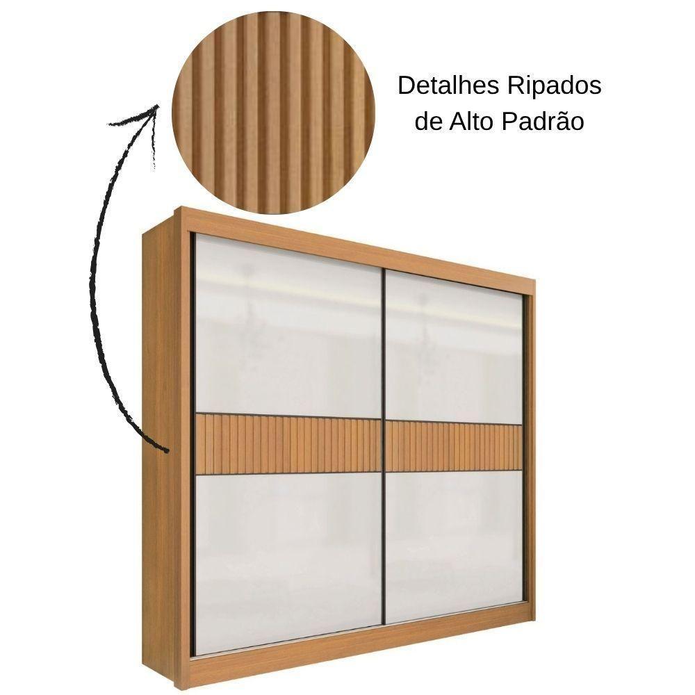 Guarda Roupa Cancun Ripado Cinamomo Off White 2 Portas 6 Gavetas D?doro - 5