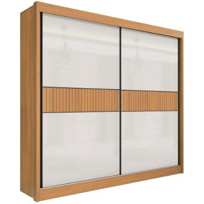 Guarda Roupa Cancun Ripado Cinamomo Off White 2 Portas 6 Gavetas D?doro