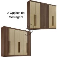 Guarda Roupa Da Vinci Plus Ripado Castanho Linho 6 Portas 6 Gavetas D?doro - 5