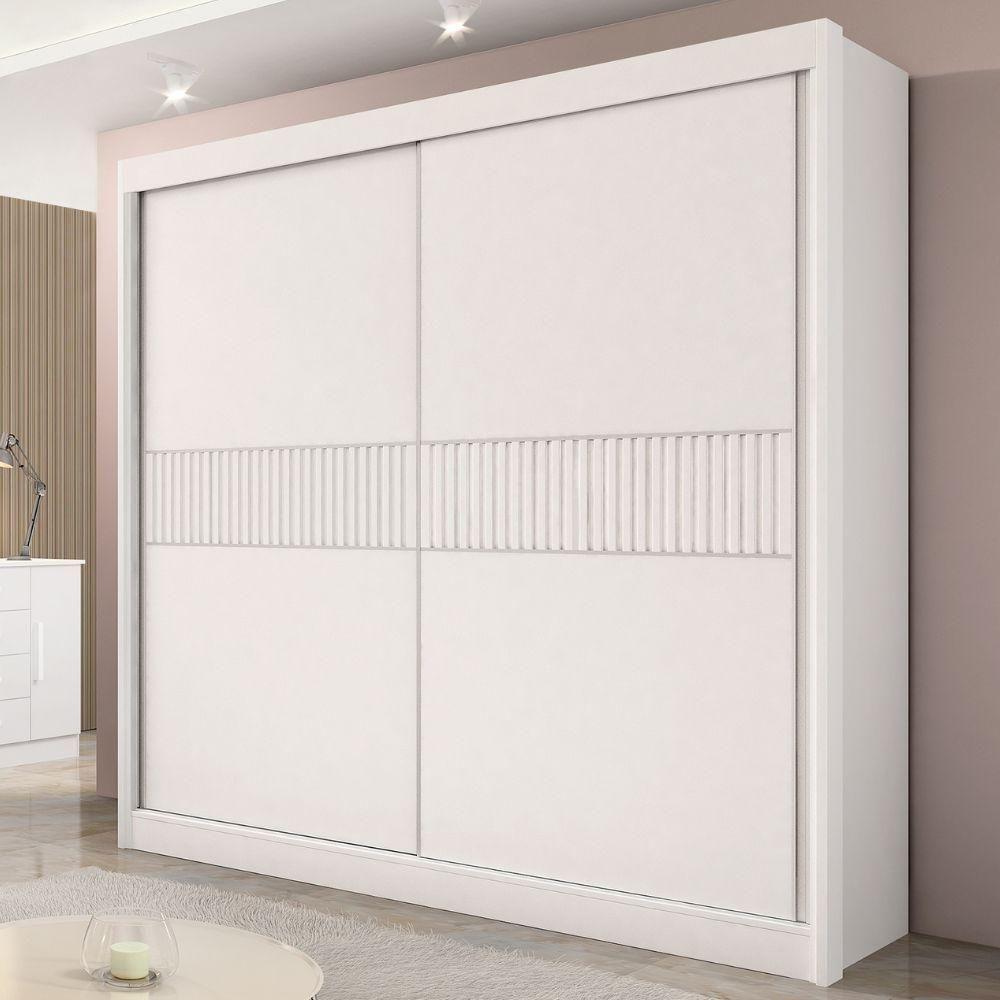 Guarda Roupa Cancun Ripado Branco 2 Portas 6 Gavetas D?doro - 5