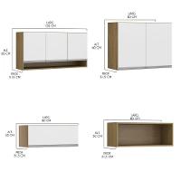 Armário De Cozinha Sabrina 360x202cm 7 Peças Mdp Menu Móveis Branco - 3