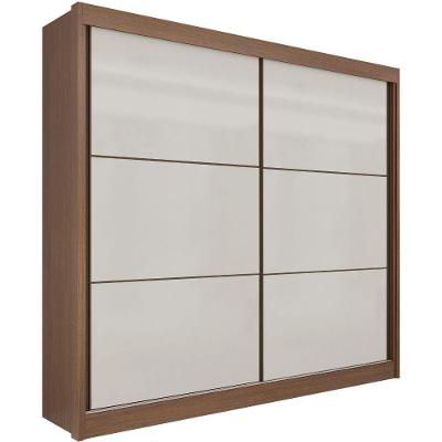 Guarda Roupa Cancun Castanho Off White 2 Portas 6 Gavetas D?doro