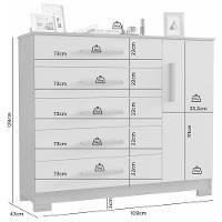Cômoda Pietra Cinamomo 1 Porta 5 Gavetas Jcm Movelaria - 3