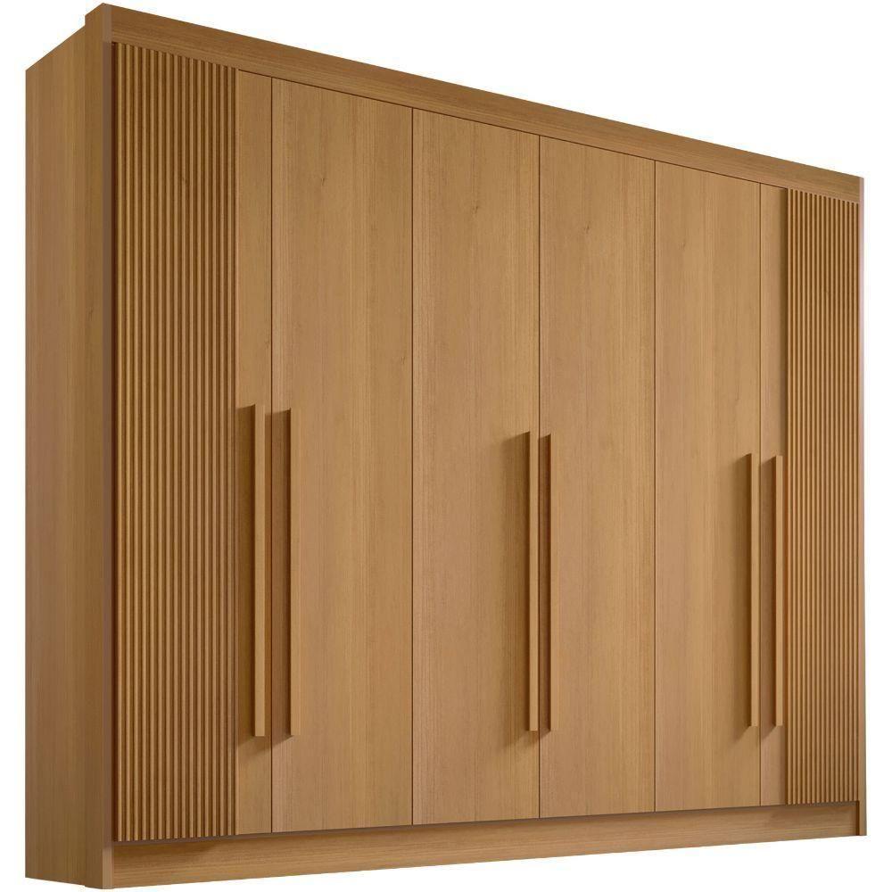 Guarda Roupa Athos Ripado Cinamomo 6 Portas 7 Gavetas D?doro - 5