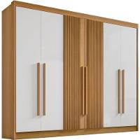 Guarda Roupa Athos Ripado Cinamomo Off White 6 Portas 7 Gavetas D?doro - 1