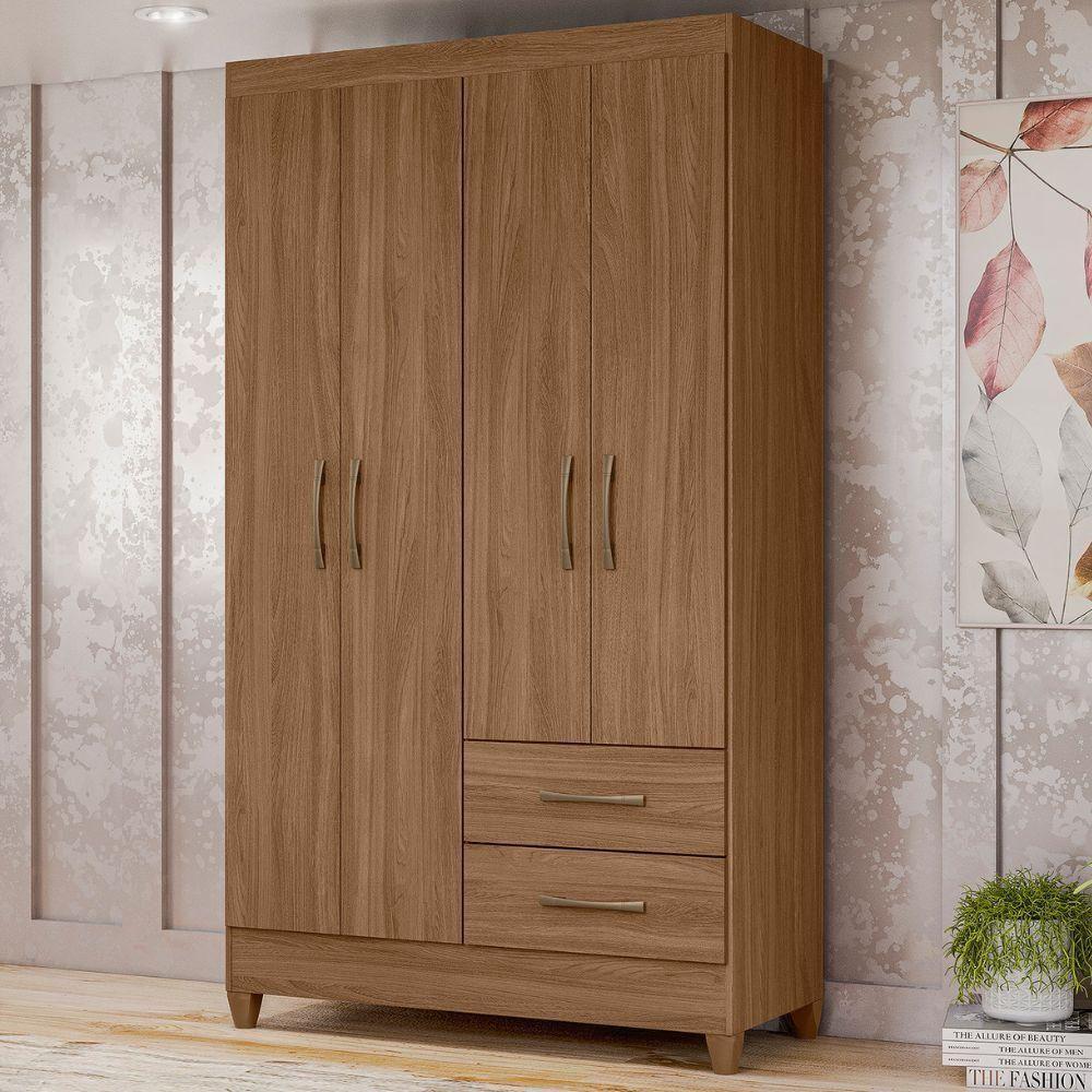 Guarda Roupa Solteiro Chile 4p 103 Cm Carvalho Moval Carvalho - 2