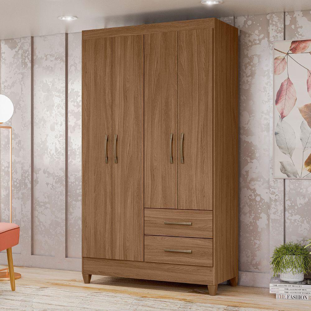 Guarda Roupa Solteiro Chile 4p 103 Cm Carvalho Moval Carvalho - 7