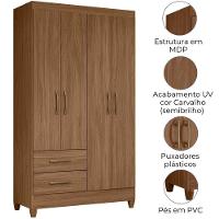 Guarda Roupa Solteiro Chile 4p 103 Cm Carvalho Moval Carvalho