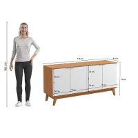 Aparador Kappesberg 4 Portas 3d Canela-branco 180cm - 3