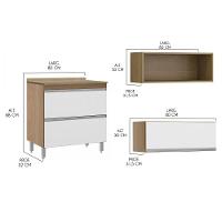 Armário Cozinha Modulada Balcão Aéreo Sabrina Menu Móveis Branco - 3