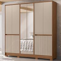 Guarda Roupa Casal 10 P Espelho 216 Cm Alasca Carvalho Fendi Moval - 2