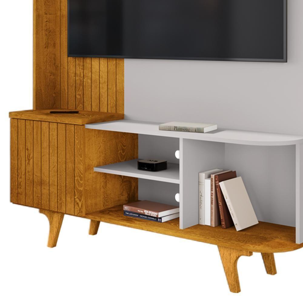 Estante Home Tv 55 Pol 136 Cm Corumbau Naturalle Off White Bechara - 4