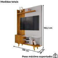 Estante Home Tv 55 Pol 136 Cm Corumbau Naturalle Off White Bechara - 3