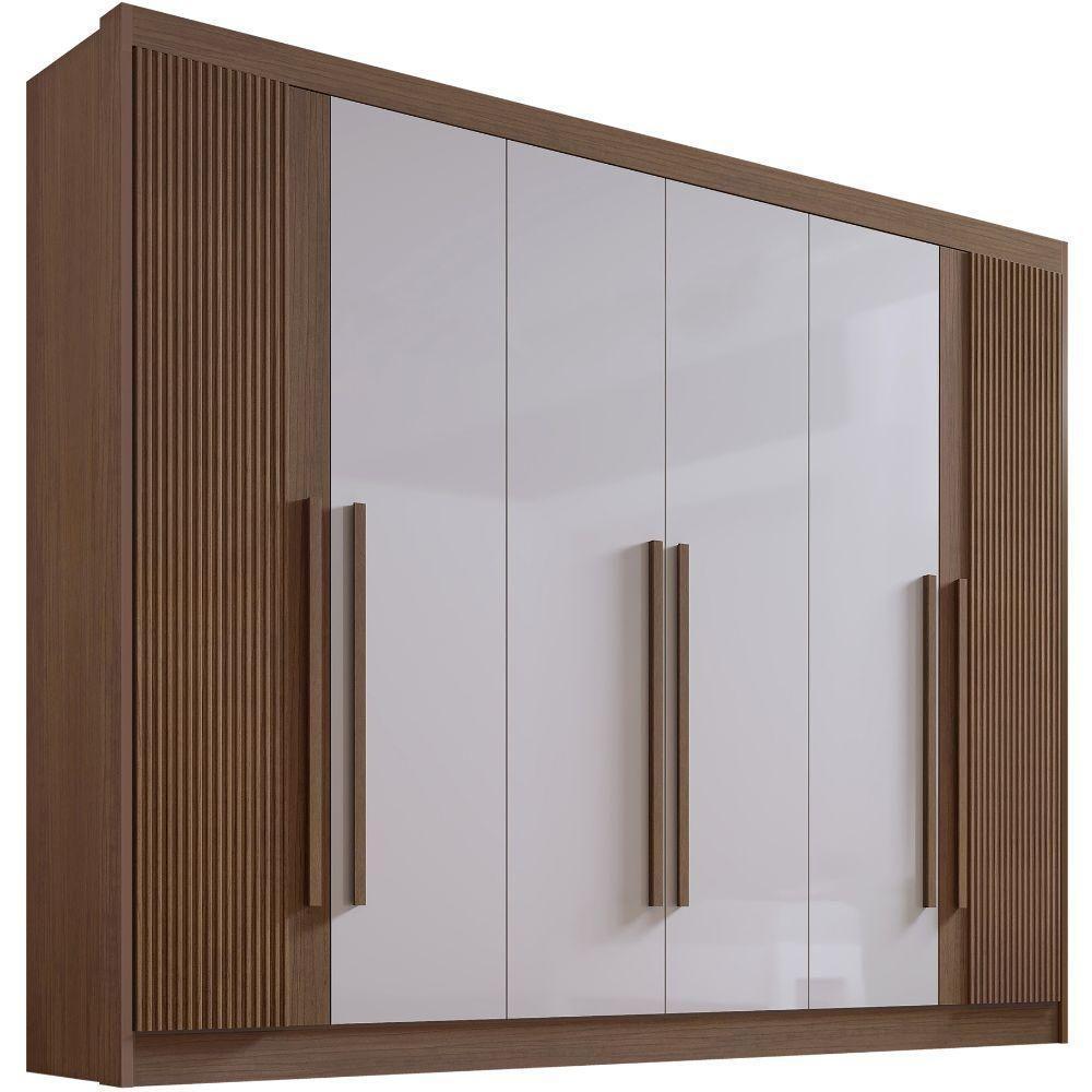 Guarda Roupa Athos Ripado Castanho Off White 6 Portas 7 Gavetas D?doro - 5
