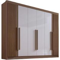 Guarda Roupa Athos Ripado Castanho Off White 6 Portas 7 Gavetas D?doro - 5
