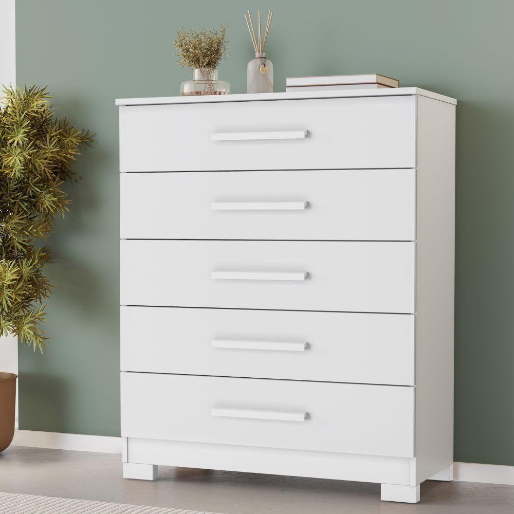 Cômoda Cristina Branco 5 Gavetas Jcm Movelaria - 2