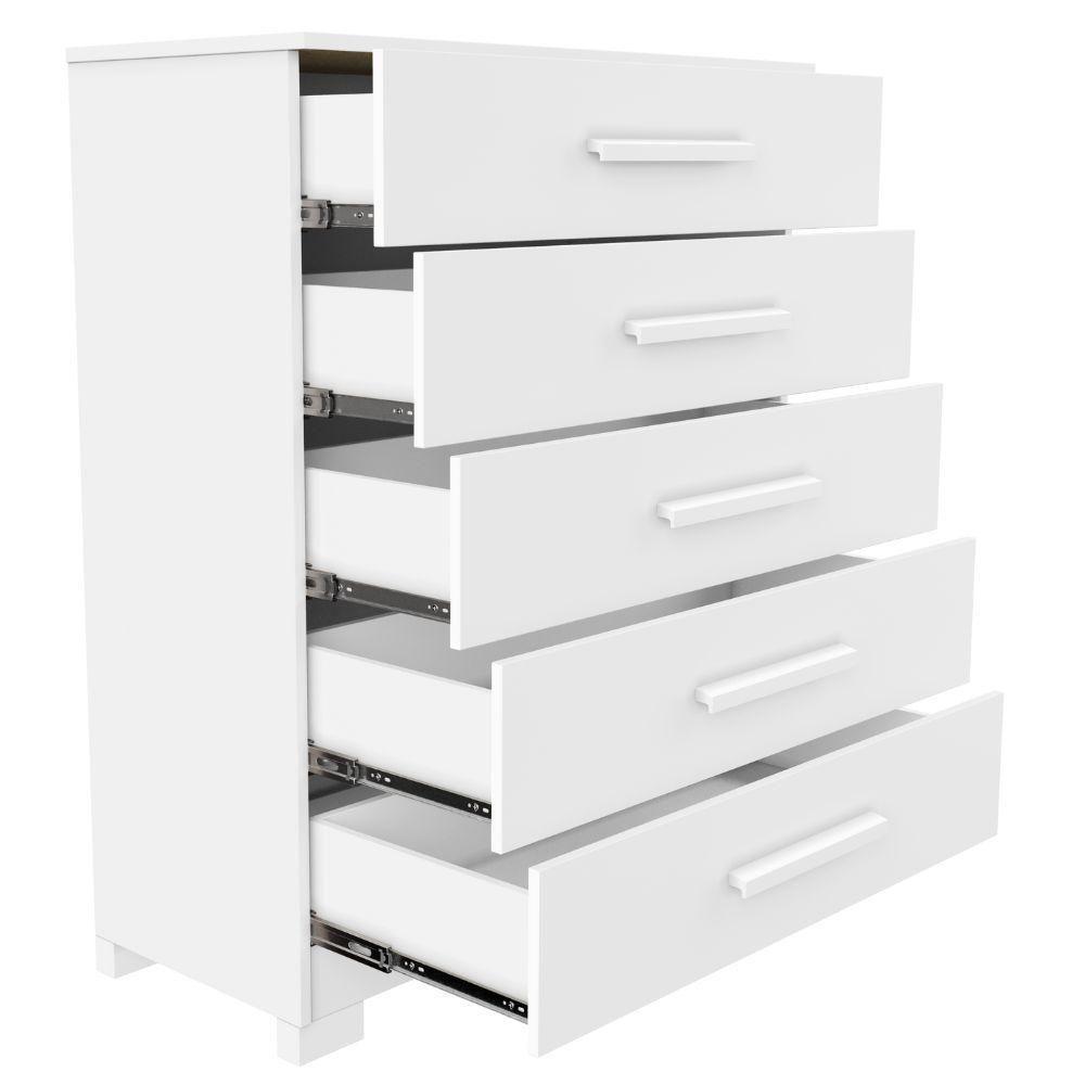 Cômoda Cristina Branco 5 Gavetas Jcm Movelaria - 4