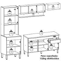 Cozinha Modulada 4 Pecas Com Balcao Tampo Line Gris Cp Freijo Ktp