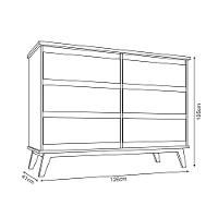 Cômoda Para Quarto Londres 6 Gavetas - Amêndoa