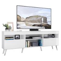 Rack Tv 65" Retrô 2 Portas Paris Multimóveis V3327 Branco Branco - 1