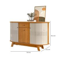 Estante Home Theater Suspenso íris Com Aparador Para Sala Buffet Monza Cinamomo Off White - Madetec - 5