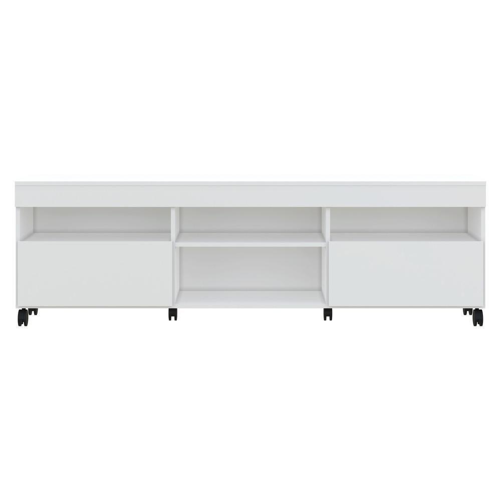Rack Tv 65" Com Rodízios E 2 Portas Paris Multimóveis V3325 Branco Branco - 3