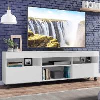 Rack Tv 65" Com Rodízios E 2 Portas Paris Multimóveis V3325 Branco Branco - 7