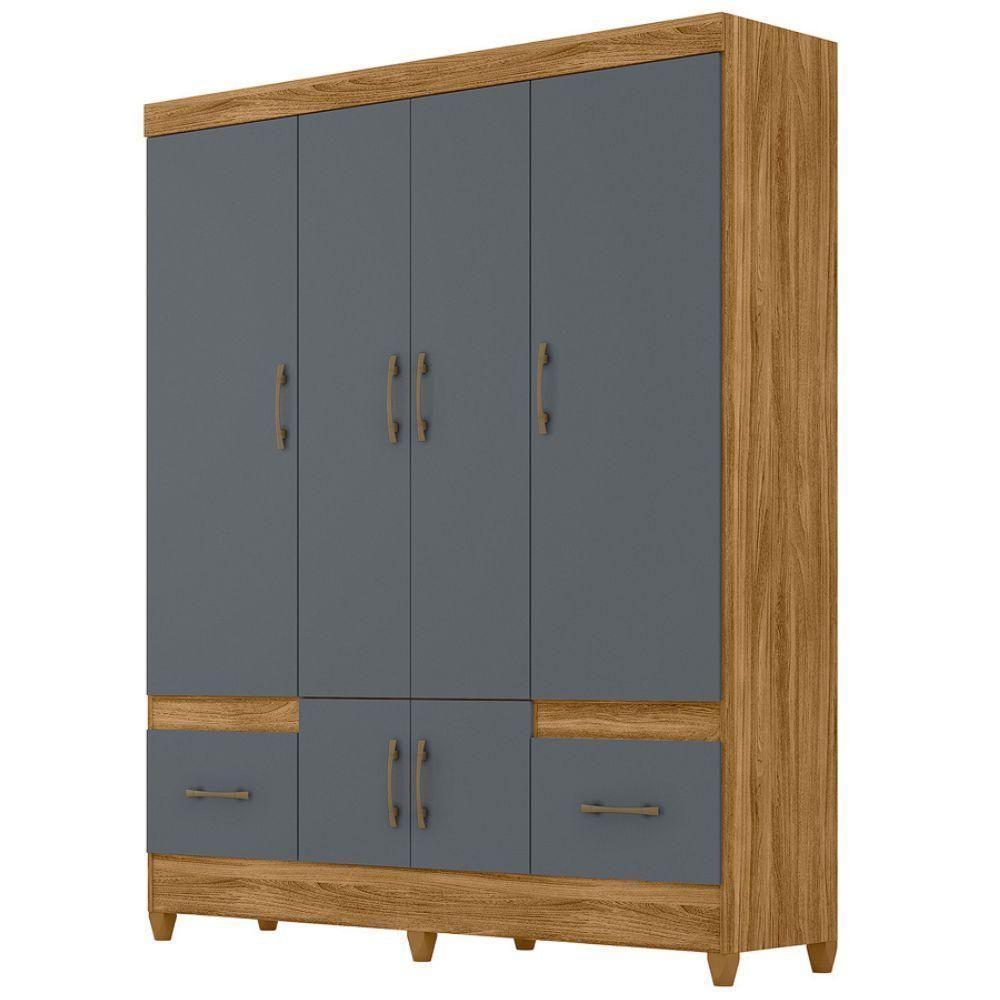 Guarda Roupa Casal Ms912 6p 165 Cm Freijo Cinza Moval - 1