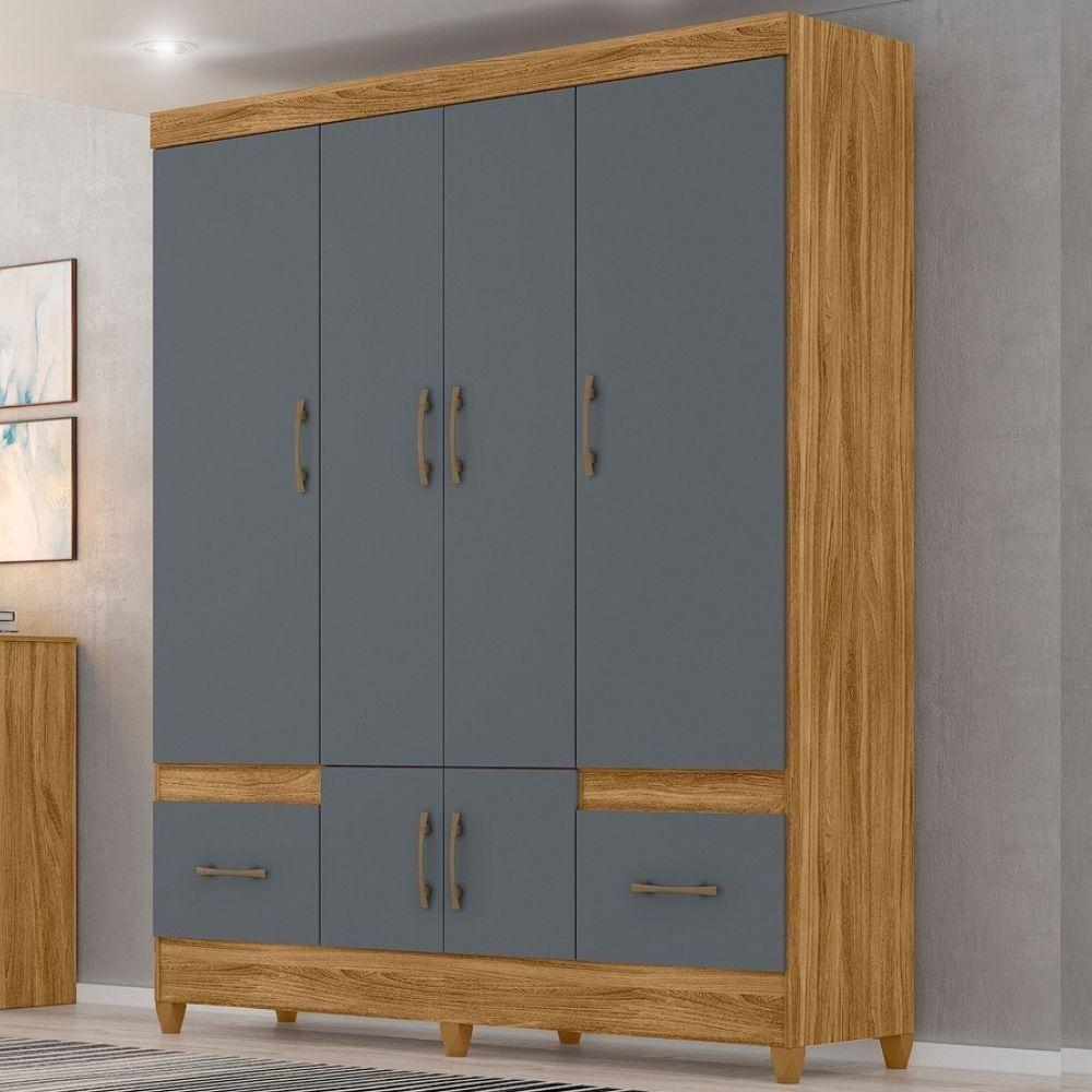 Guarda Roupa Casal Ms912 6p 165 Cm Freijo Cinza Moval - 2