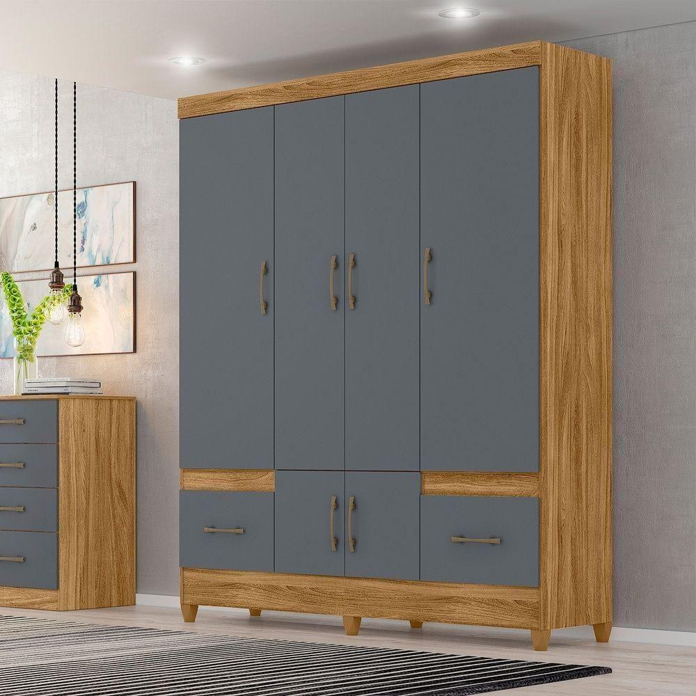 Guarda Roupa Casal Ms912 6p 165 Cm Freijo Cinza Moval - 7