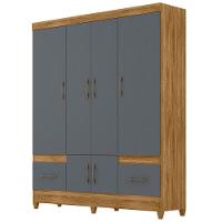 Guarda Roupa Casal Ms912 6p 165 Cm Freijo Cinza Moval - 1