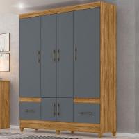 Guarda Roupa Casal Ms912 6p 165 Cm Freijo Cinza Moval - 2