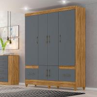 Guarda Roupa Casal Ms912 6p 165 Cm Freijo Cinza Moval - 7