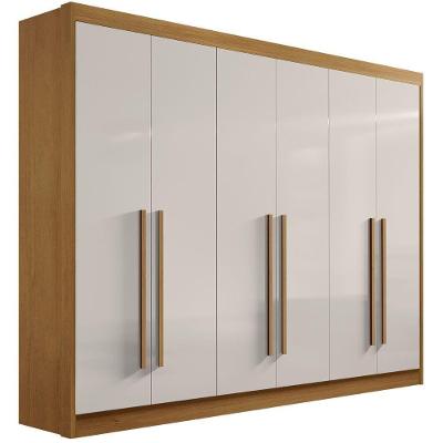 Guarda Roupa Athos Cinamomo Off White 6 Portas 7 Gavetas D?doro