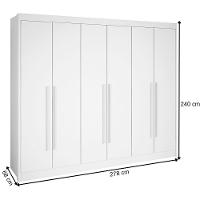 Guarda Roupa Athos Cinamomo Off White 6 Portas 7 Gavetas D?doro - 3