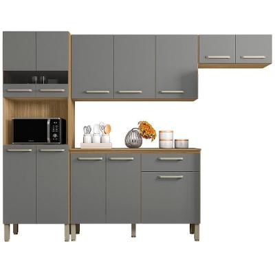 Cozinha Com Balcao Versalhes 251 Cm Freijo Gris Ktp Freijo Gris