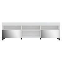 Rack Tv 65" Com Rodízios E Espelho 2 Portas Paris Multimóveis V3330 Branco Branco - 3