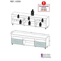 Rack Tv 65" Com Rodízios E Espelho 2 Portas Paris Multimóveis V3330 Branco Branco - 5