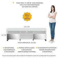 Rack Tv 65" Com Rodízios E Espelho 2 Portas Paris Multimóveis V3330 Branco Branco - 6