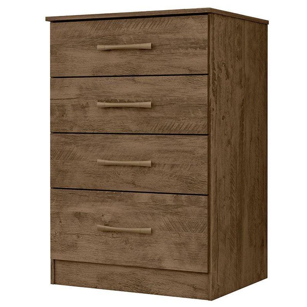 Guarda Roupa Casal Panamá Com Cômoda Ms913 E Armário Multiuso New íris Castanho Wood – Moval - 4