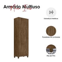 Guarda Roupa Casal Panamá Com Cômoda Ms913 E Armário Multiuso New íris Castanho Wood – Moval - 8