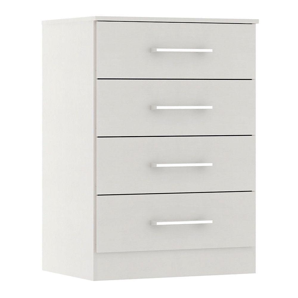 Cômoda Com 4 Gavetas P- Quarto Solteiro Mdp 2007 Menu Móveis Branco - 2