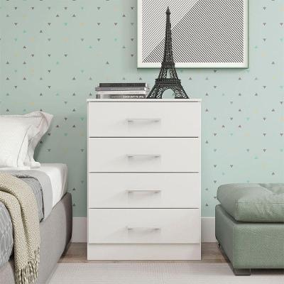 Cômoda Com 4 Gavetas P- Quarto Solteiro Mdp 2007 Menu Móveis Branco