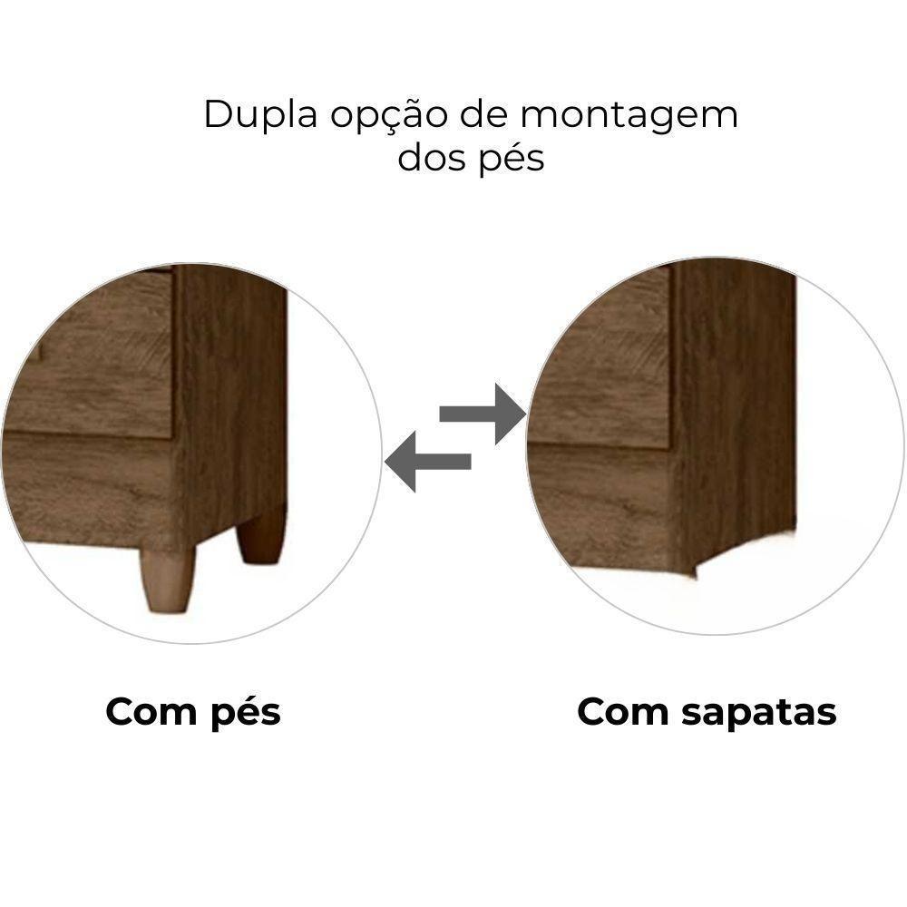 Guarda Roupa Casal Panama 6p 153 Cm Castanho Wood - 5