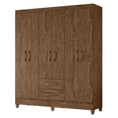 Guarda Roupa Casal Panama 6p 153 Cm Castanho Wood