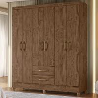 Guarda Roupa Casal Panama 6p 153 Cm Castanho Wood - 2