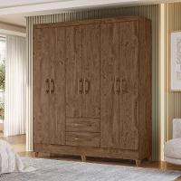 Guarda Roupa Casal Panama 6p 153 Cm Castanho Wood - 7